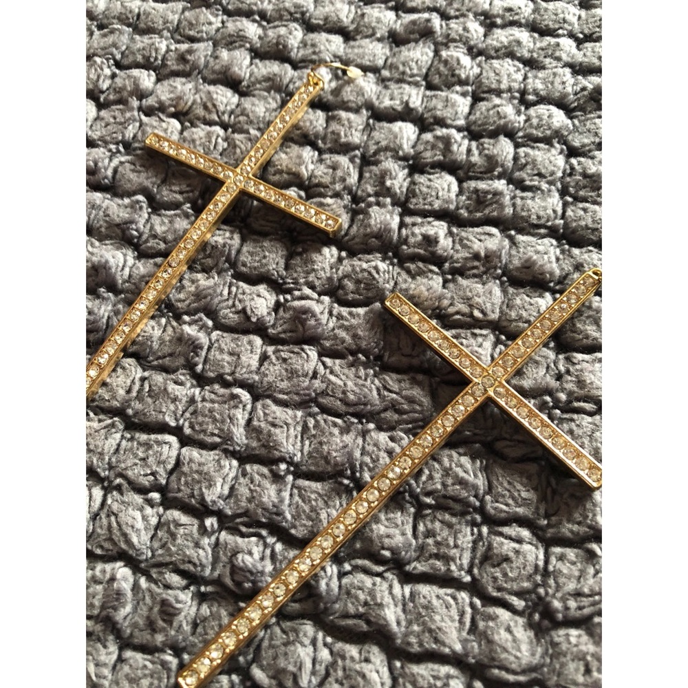 Gold plated Cross Earrings